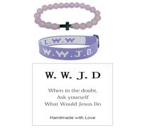 CHUU YUNG WWJD Bracelets What Would Jesus Do Bracelet Letter Matching Friendship Braided Bracelets Inspirational Religious Christian Wristband Protection Jewelry for Women Men Girl Couples Gifts