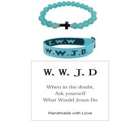 CHUU YUNG WWJD Bracelets What Would Jesus Do Bracelet Letter Matching Friendship Braided Bracelets Inspirational Religious Christian Wristband Protection Jewelry for Women Men Girl Couples Gifts