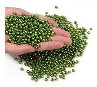 Chuyau 1000pcs Green 6mm Pearl Beads with Hole Round Pearls for Crafting Loose Pearl Beads for Jewelry Making Fake Pearls Bead for Bracelets Necklaces Earrings Key Chains Accessories DIY