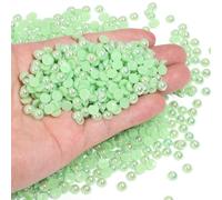Chuyau 1500PCS 6mm Green AB Flatback Pearls for Crafting Jewelry Making Round Half Pearls for Making DIY Scrapbook Shoes Clothes Cup Nail Wedding Art Decoration