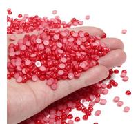 Chuyau 3000PCS 5mm Red Flatback Pearls for Crafting Jewelry Making Round Half Pearl Beads for Making DIY Scrapbook Crocs Shoes Clothes Cup Nail Wedding Art Decoration