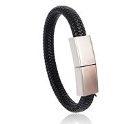 CHUYI Cool Bracelet Design 64GB USB 2.0 Flash Drive Portable Metal and PU Leather Wristband Thumb Drive Wedding Jump Drive Unique Novelty Memory Stick Funny Data Storage U Disk Gift for Men or Women