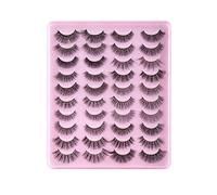 ChuYiElegance 20 Pairs False Eyelashes 3D Strip Eyelashes Fake Lashes Volume Extensions Lightweight Polyester Handmade Suitable for Cosplay Party Stag