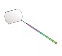 ChuYiElegance 2x Eyelash Extension Mirror Eyelash Extension Mirror Eyelash Tool Rectangular Stainless Steel Non-Slip Handle Easy Grip Suitable