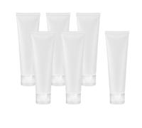 ChuYiElegance 6 Pieces Empty Cosmetic Tubes, Makeup Sample Soft Container Tube Bottle, Refillable Clear Cosmetic Containers, 50ml Flip Cover