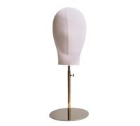 ChuYiElegance Canvas Block Head Hat Holder Stand Freestanding Desktop Display Rack And Hat Display Stand for, Gold