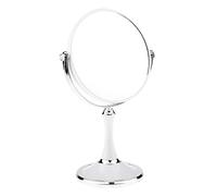 ChuYiElegance Double Sided Makeup Mirror Cosmetic Mirror Tabletop Mirror Rotating Glass Base Suitable for Makeup Application, White, Round