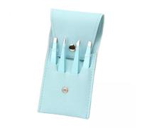 ChuYiElegance Eyebrow Tweezer Set Stainless Steel Slant Tip Precision Makeup Tools Hair Removal Brow Clips with Leather Storage Bag Suitable for Women Sk