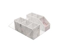 ChuYiElegance Eyelash Extension Organizer, Makeup Organizer, 6-Part Container, for Cosmetic Eyelash Storage Case, Makeup Brush Storage Box, marble