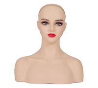 ChuYiElegance Female Mannequin Head Stand Professional with Shoulder Manikin Display Model for Jewelry Making Styling Necklace