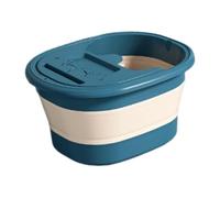 ChuYiElegance Footbath Foldable Footbath with Lid, Space-Saving, 26 Massage Points, Soothing, Relaxing, Tired Feet, Large Footbath Basin for Picnics, Blue