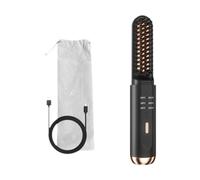 ChuYiElegance Hair Straightener Brush Iron Brush Holiday Gift Fast Heating Negative Ionic Hot Comb Beard Straightener for Men Women, Black