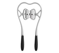 ChuYiElegance Neck Massager Handheld Roller Tool Neck Shoulder Back Legs Trigger Point Roller Deep Tissue Kneading Manual Massage Swan with 360 Degree Rotating TPE, Gray Black