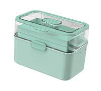 ChuYiElegance Portable Medicine Box with Handle, Empty Sewing Accessories Storage Container for Home, Dresser, Office, Green