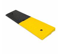 ChuYiElegance Rubber Curb Ramp Heavy Duty Threshold Ramp with Anti Slip Textured Surface for Car Truck Trailer Loading Dock Entryway Access, Rubber, Black and Yellow, 6CM Height, 100x25x6CM