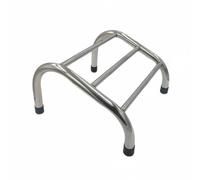 ChuYiElegance Stainless Steel Footstool Four-Leg Rest Salon Client Support Footrest Welded Structure Firm Stability Suitable for Professional Barber Shop Spa Corner33.5cmx33.5cmx19cm