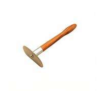 ChuYiElegance Traditional Massage Board Gua Sha Tool Scraping Board Body Handheld Massager with Brass Oval Head and Smooth Wood Handle for Muscle Recovery and Self, Short Handle