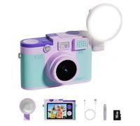 CHUZHAO Chic Retro Digital Camera, Autofocus Photos 1080P Video with Fill Light Creative Filters 16GB Card, Compact Travel Vlogging Point and Shoot Camera Birthday Gift for Teens, Purple