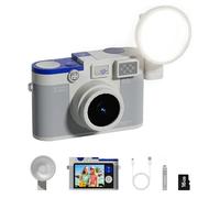 CHUZHAO Chic Retro Digital Camera, Autofocus Photos 1080P Video with Fill Light Creative Filters 16GB Card, Compact Travel Vlogging Point and Shoot Camera Birthday Gift for Teens Boys and Girls, Grey