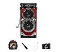 CHUZHAO Classic Mini Digital Camera, TLR Style Portable Tip and Shoot, Compact Small Pocket 1080P FHD Video 12MP Autofocus Vlogging Camera with 16GB Card for Beginners