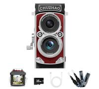 CHUZHAO Classic Mini Digital Camera, TLR Style Portable Tip and Shoot, Compact Small Pocket 1080P FHD Video 12MP Autofocus Vlogging Camera with 16GB Card for Beginners