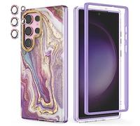 Chvelop for Samsung S23 Ultra Case with Bumper [WITHOUT Screen Protector] + Camera Protector, TPU Shockproof Samsung Galaxy S23 Ultra Case, Glossy Fade-Resistant Pattern Phone Cases S23 Ultra, Purple