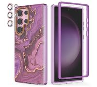 Chvelop for Samsung S23 Ultra Case with Bumper [WITHOUT Screen Protector] + Camera Protector, TPU Shockproof Samsung Galaxy S23 Ultra Case, Glossy Fade-Resistant Pattern Phone Cases S23 Ultra, Purple