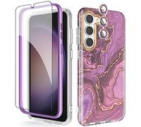 Chvelop for Samsung S23 Plus Case with Screen Protector + Bumper & Camera Protector, TPU Shockproof 360° Protection, Galaxy S23 Plus Case Glossy Fade-Resistant Pattern Phone Cases S23+ Plus, Purple