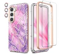 Chvelop for Samsung S23 Plus Case with Screen Protector + Bumper & Camera Protector, TPU Shockproof 360° Protection, Galaxy S23 Plus Case Glossy Fade-Resistant Pattern Phone Cases S23+ Plus, Purple