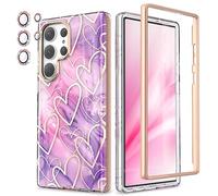 Chvelop for Samsung S23 Ultra Case with Bumper [WITHOUT Screen Protector] + Camera Protector, TPU Shockproof Samsung Galaxy S23 Ultra Case, Glossy Fade-Resistant Pattern Phone Cases S23 Ultra, Purple