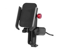 Chwqfuhf Motorcycle GPS Mount Universal Motorcycle Rearview Mirror Cell Phone Holder Charger Aluminum Phone Stand GPS With USB Charging(USB Mirror)