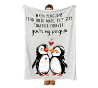 CHXAOM for Her, Girlfriend Birthday Presents, 2nd Wedding Soft Penguin Blanket, Cozy Fluffy Plush Throw Blanket for Couch Bed Sofa, Warm Fleece Blanket for All Seasons