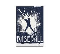 CHxdxge Baseball Player Batting Art Poster Canvas Prints, Wall Art for Living Room, Prints, Modern Home Decoration, 20 x 30 inches (50 x 75 cm)