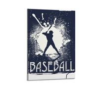CHxdxge Baseball Player Batting Art Poster Canvas Prints, Wall Art for Living Room, Prints, Modern Home Decoration, 20 x 30 inches (50 x 75 cm)