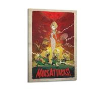 CHxdxge Mars Attacks 1996 Sci-Fi Movie Poster Canvas Prints, Wall Art for Living Room, Prints, Modern Home Decoration, 12 x 18 inches (30 x 45 cm)