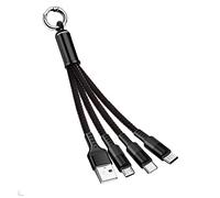 CHXINGCHEN Multi USB Charger Cable, 15cm Short Cable,3 in 1 Multiple USB Charging Cable with Micro USB Type C Connector for iPhone, Samsung, Huawei, Google, Nokia,LG, Sony and More (Black)