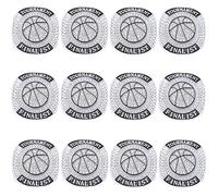 CHXIXUE Basketball Championship Ring Basketball Finalist Ring Trophy Award Winner MVP Collectible Gift (12 pcs Basketball Finalist Rings, Size 11)