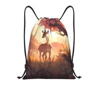 CHXtao African savannah giraffe calf Drawstring Bag Backpack for Sports Travel Gym Lightweight