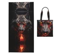 CHXtao Bad Boy Red Wolf 2 Pack Microfibre Beach Towels for Adults