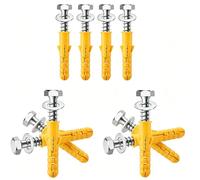 Chyaya 10 Sets M10x50mm Heavy Duty Wall Plugs & Coach Bolts - Rawl Plugs for Brick Wall, 13mm Hex Concrete Screws & Washers, Zinc Plated Masonry Screws for TV Bracket Aerial Dish Fence Shelves