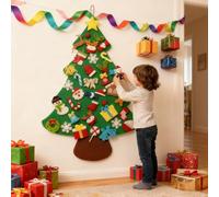 Chyaya DIY Felt Christmas Tree Set for Kids,70x100cm Felt Xmas Tree Decorations with 40 Ornaments,Reusable Holiday Decor for Toddlers,New Year Party Home Door Window Wall Hanging Christmas Decoration