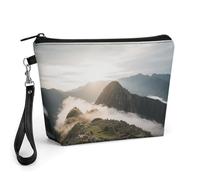 CHYDANY Ancient Monuments Sea of clouds Makeup Bag, PU Leather,Makeup Pouch with Handle And Zipper ,Cosmetic Bag for Mother, Friends & Women 8.9 X 2.6 X 5.7 In