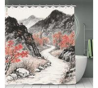 CHYDANY Ancient Road in The Autumn Mountains Shower Curtain,Durable & Washable,Polyester Curtains,Soft and Comfortable,Bath Curtain for Bathrooms,Living Room, Apartments and Studios 70.8 * 70.8In
