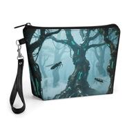 CHYDANY Cyber Jungle Makeup Bag, PU Leather,Makeup Pouch with Handle And Zipper ,Cosmetic Bag for Mother, Friends & Women 8.9 X 2.6 X 5.7 In
