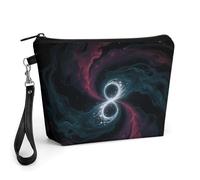 CHYDANY Dark Matter Tides Makeup Bag, PU Leather,Makeup Pouch with Handle And Zipper ,Cosmetic Bag for Mother, Friends & Women 8.9 X 2.6 X 5.7 In