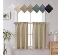 Chyhomenyc 2 Panels Kitchen Curtains 36 Inch Length, Camel