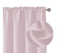 Chyhomenyc Bennet Blush Pink Curtains 84 Inches Long 2 Panels, Faux Linen Textured Semi Sheer Light Filtering Soft Airy Privacy Farmhouse Curtain Drapes for Living Room Bedroom, 40" Wx84 L