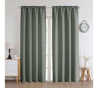 Chyhomenyc Bennet Olive Green Curtains 84 Inches Long 2 Panels, Faux Linen Textured Semi Sheer Light Filtering Soft Airy Privacy Farmhouse Curtain Drapes for Living Room Bedroom, 40" Wx84 L