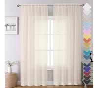 Chyhomenyc Cream Sheer Curtains 84 Inches Long 2 Panels Set- Light Filtering Curtains for Bedroom, Soft Airy Voile Rod Pocket Living Room Window Drapes, 42Wx84L Inches, 2 PCS