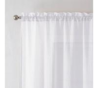Chyhomenyc Crushed Sheer White Curtains 84 Inch Length 2 Panels, Light Filtering Solid Crinkle Voile Lightweight Textured Sheer Curtian for Bedroom, Each 42Wx84L Inches